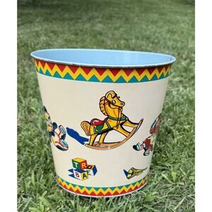 Adorable 1970’s CHEINCO Metal Wastebasket USA Kids Toys Teddy Doll